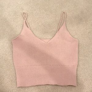 Sweater knit cropped tank top